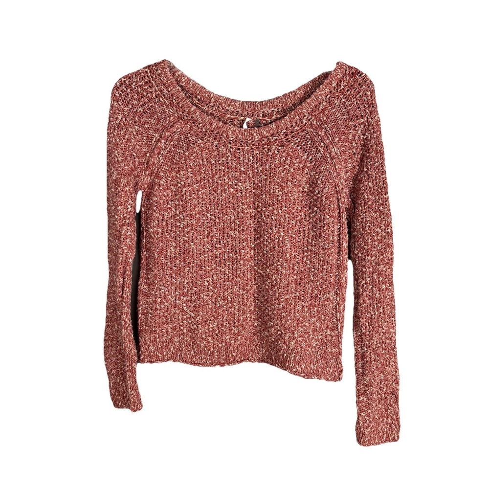 Free People Sweater Womens Medium Dusty Pink  Marbled Pullover Thick Knit